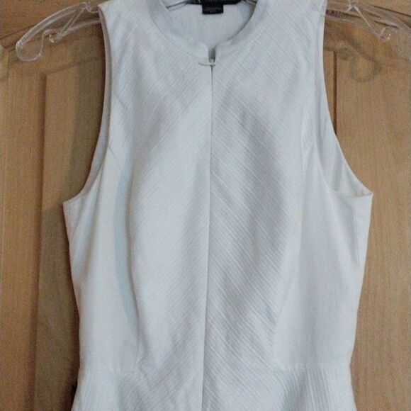 Armani Exchange White Cotton Blend Dress - Picture 2 of 12